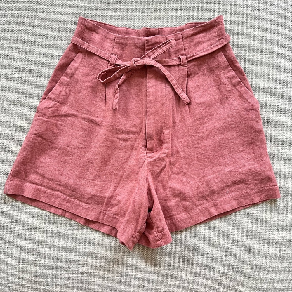 A&F High Waisted Linen Shorts